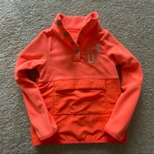 Orange Girls UA Fleece Pullover